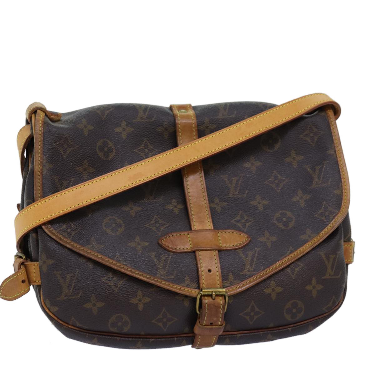 Louis Vuitton Saumur Brown Canvas Shoulder Bag (Pre-Owned) Size ONE SIZE - 19 Thumbnail