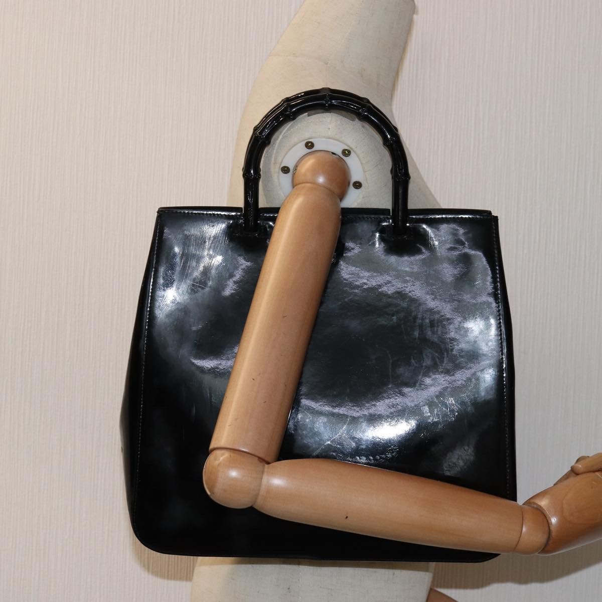 Gucci Bamboo Black Leather Handbag (Pre-Owned) Size ONE SIZE - 7 Thumbnail