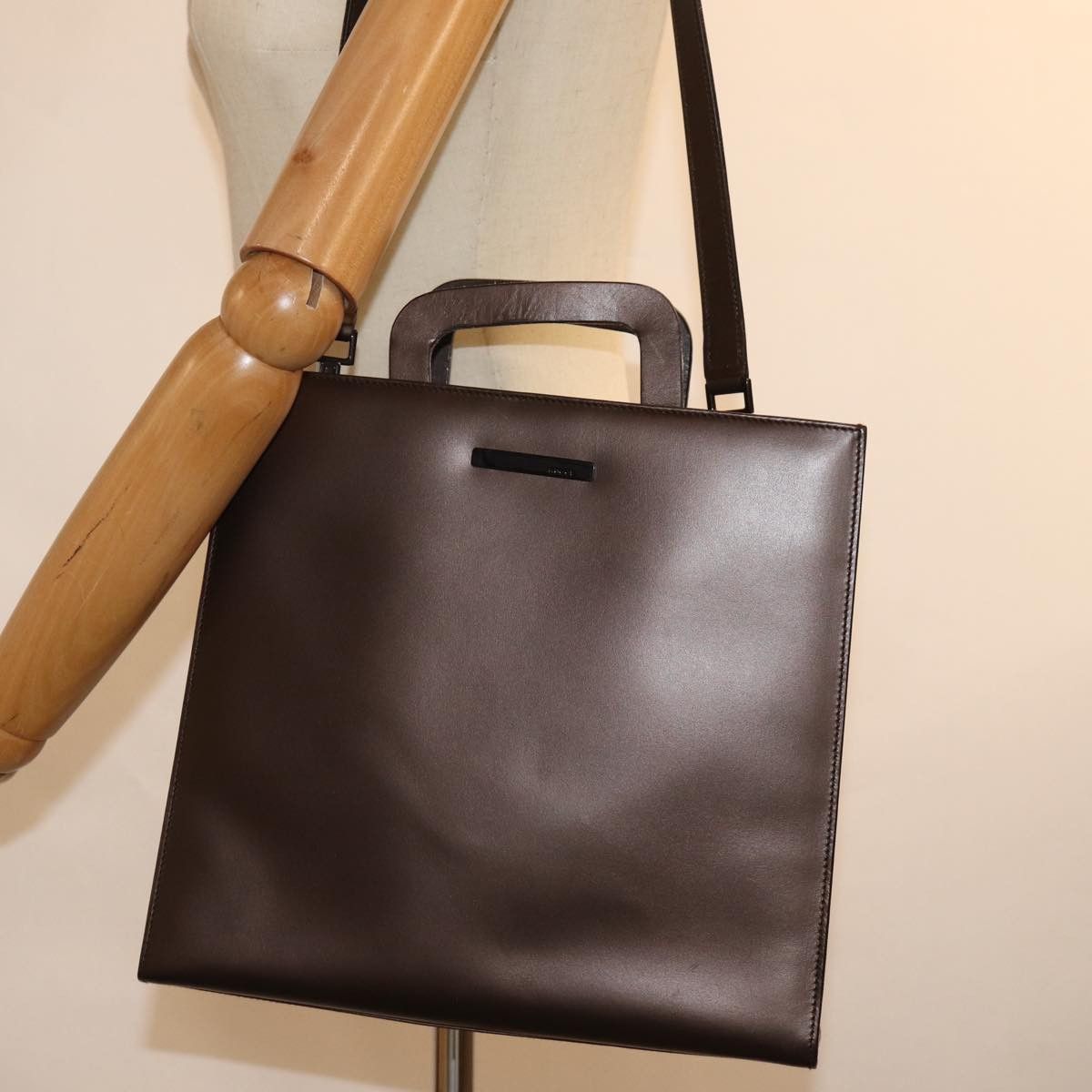 Gucci -- Brown Leather Handbag (Pre-Owned) Size ONE SIZE - 7 Thumbnail