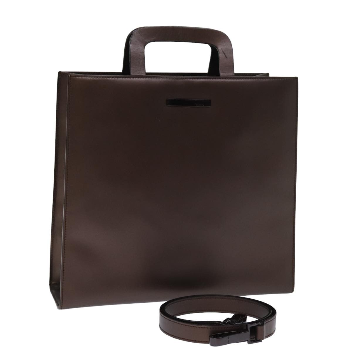 Gucci -- Brown Leather Handbag (Pre-Owned) Size ONE SIZE - 16 Thumbnail
