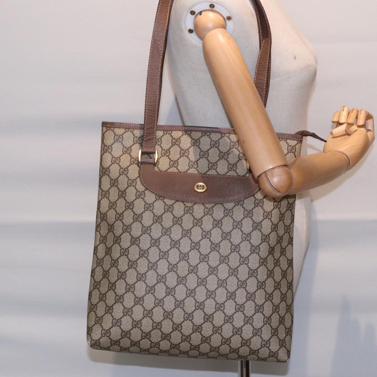Gucci Gg Canvas Brown Canvas Tote Bag (Pre-Owned) Size ONE SIZE - 11 Thumbnail