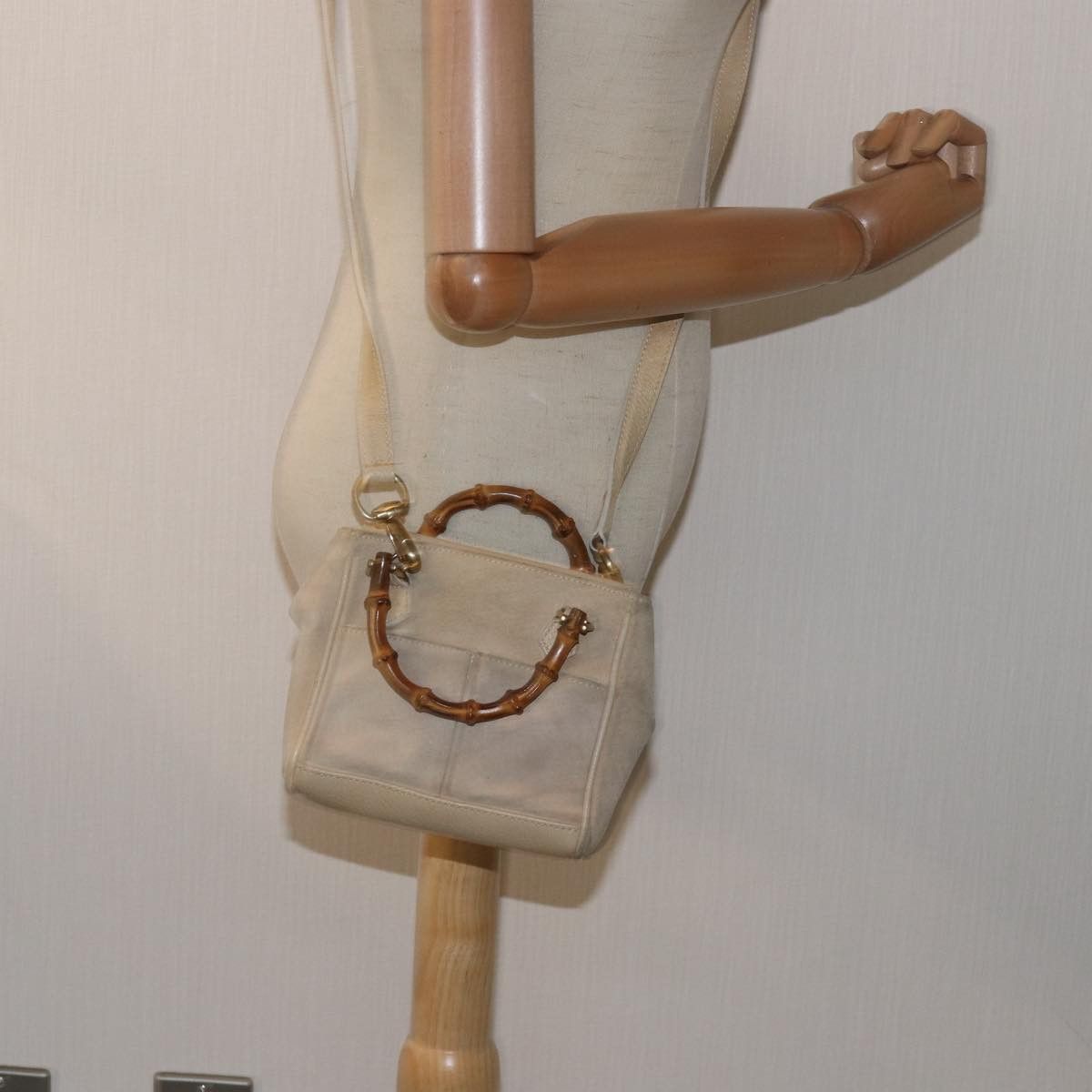 Gucci Bamboo Beige Suede Handbag (Pre-Owned) Size ONE SIZE - 7 Thumbnail