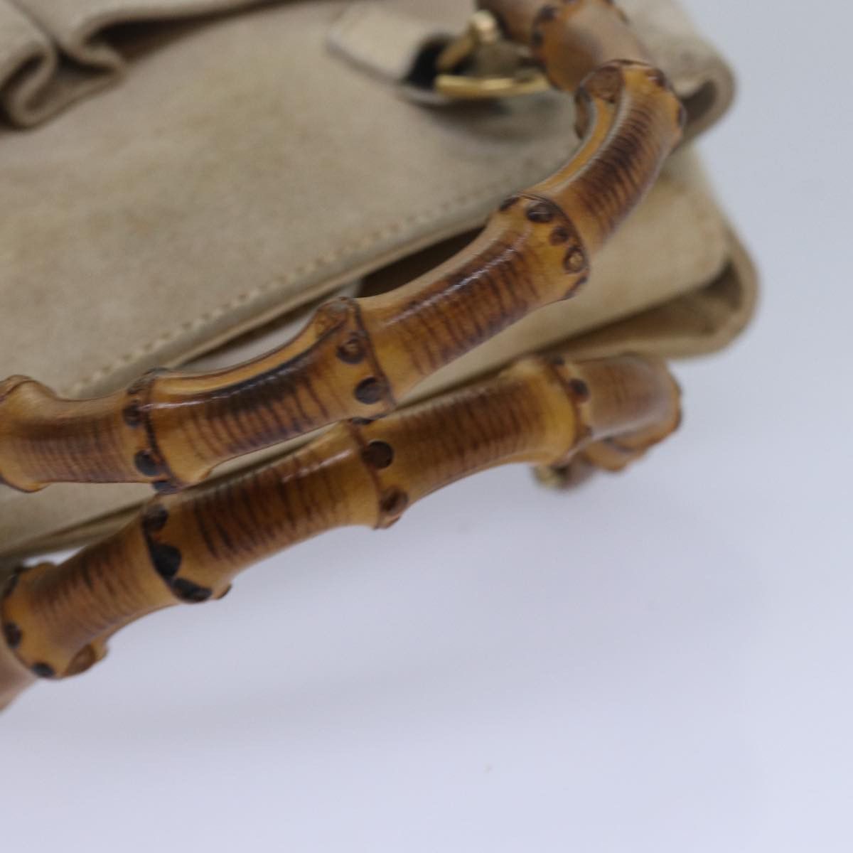 Gucci Bamboo Beige Suede Handbag (Pre-Owned) Size ONE SIZE - 12 Thumbnail