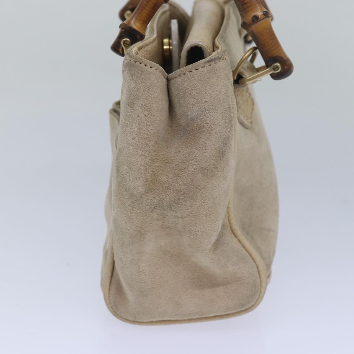 Gucci Bamboo Beige Suede Handbag (Pre-Owned) Size ONE SIZE - 11 Thumbnail