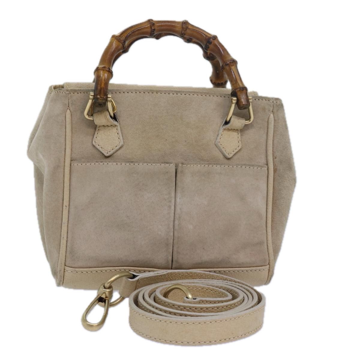 Gucci Bamboo Beige Suede Handbag (Pre-Owned) Size ONE SIZE - 19 Thumbnail
