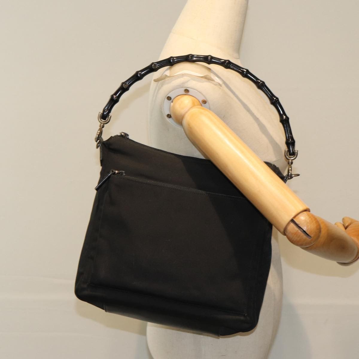 Gucci Bamboo Black Synthetic Handbag (Pre-Owned) Size ONE SIZE - 7 Thumbnail