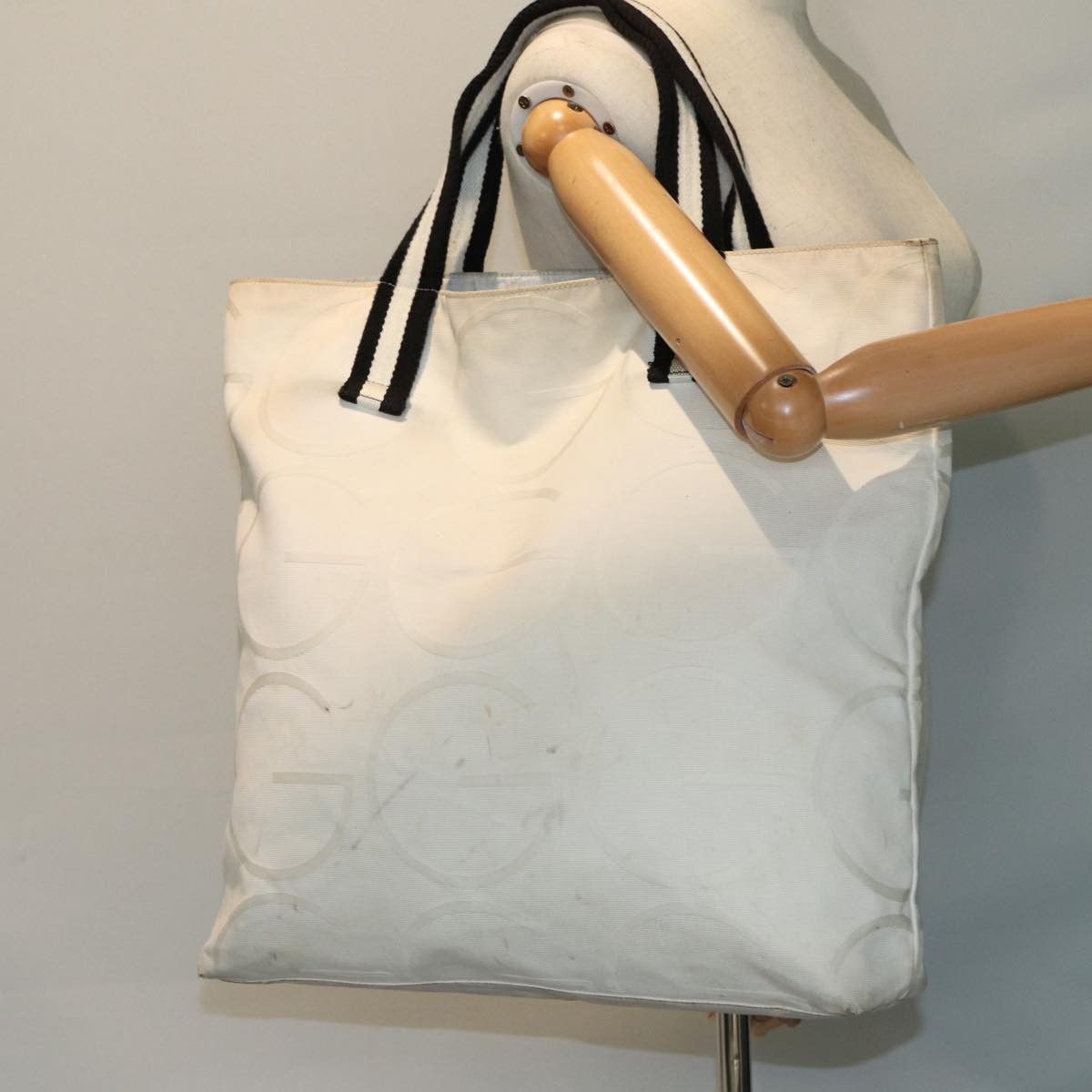 Gucci Cabas White Canvas Tote Bag (Pre-Owned) Size ONE SIZE - 7 Thumbnail