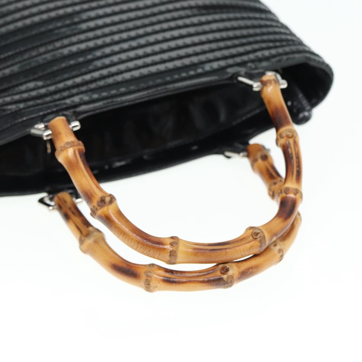 Gucci Bamboo Black Leather Handbag (Pre-Owned) Size ONE SIZE - 12 Thumbnail