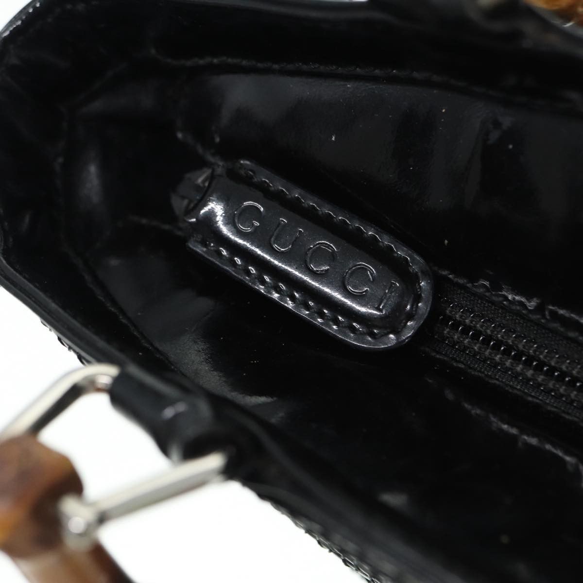 Gucci Bamboo Black Leather Handbag (Pre-Owned) Size ONE SIZE - 8 Thumbnail