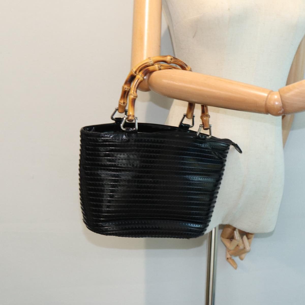 Gucci Bamboo Black Leather Handbag (Pre-Owned) Size ONE SIZE - 9 Thumbnail