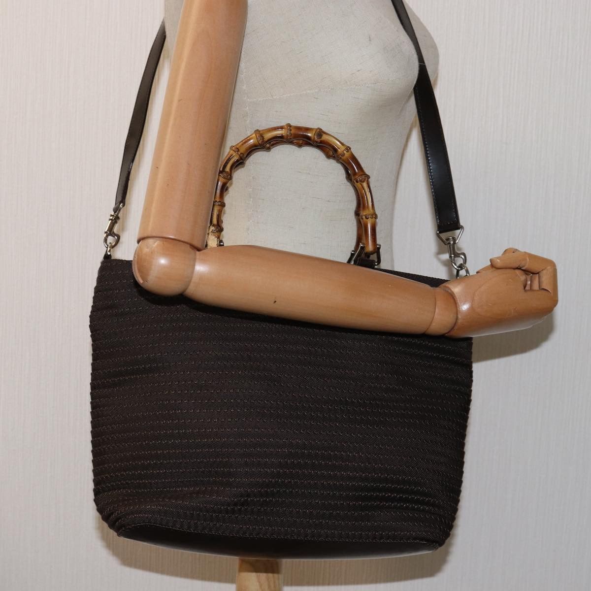 Gucci Bamboo Brown Canvas Tote Bag (Pre-Owned) Size ONE SIZE - 7 Thumbnail
