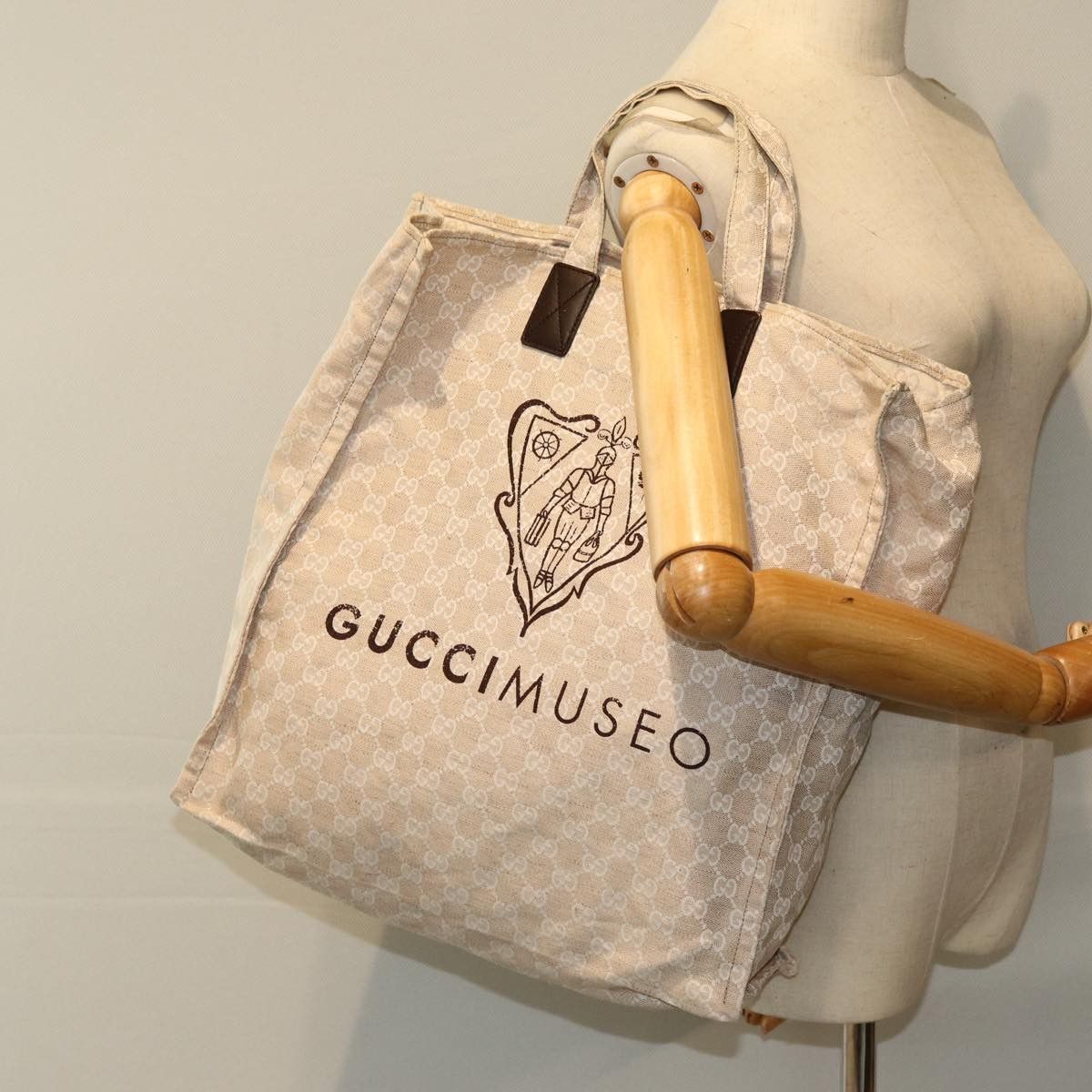 Gucci Cabas Beige Canvas Tote Bag (Pre-Owned) Size ONE SIZE - 7 Thumbnail
