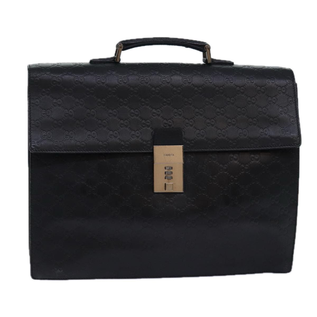Gucci Gg Supreme Black Leather Handbag (Pre-Owned) Size ONE SIZE - 11 Thumbnail