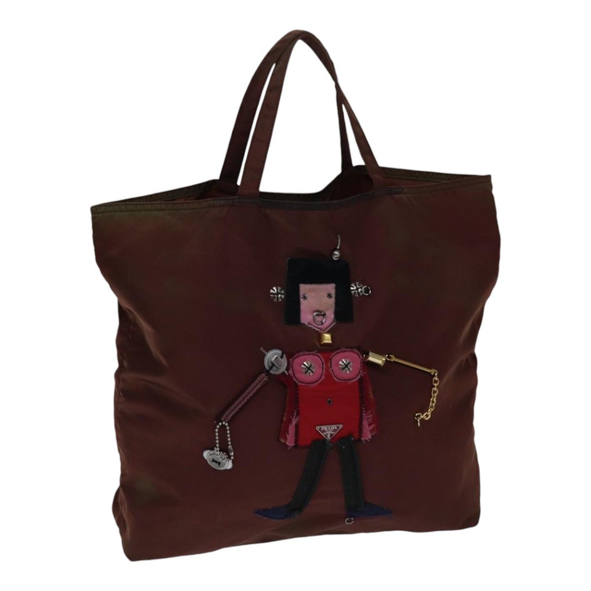 Prada Robot Brown Synthetic Tote Bag (Pre-Owned) Size ONE SIZE - 18 Thumbnail