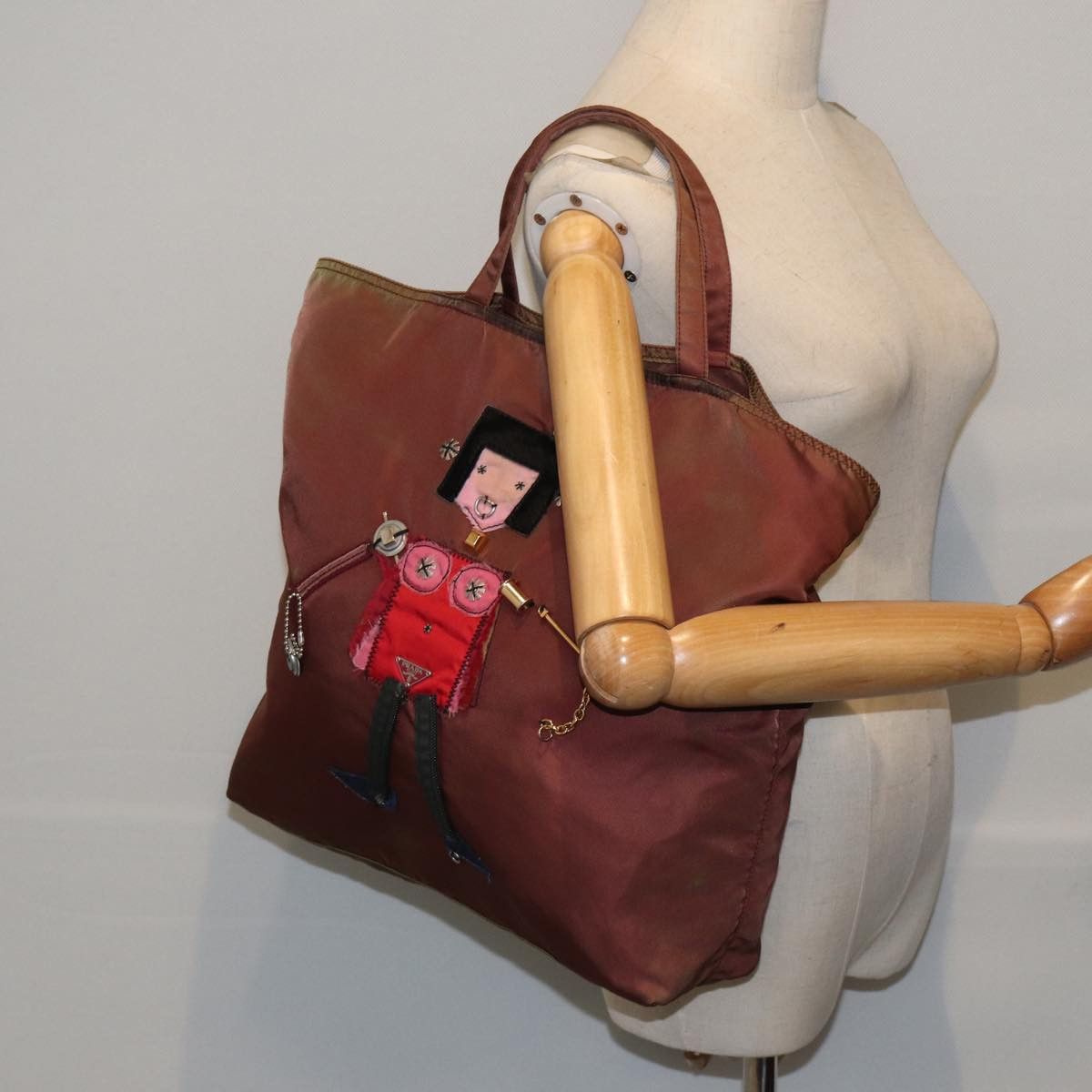 Prada Robot Brown Synthetic Tote Bag (Pre-Owned) Size ONE SIZE - 11 Thumbnail