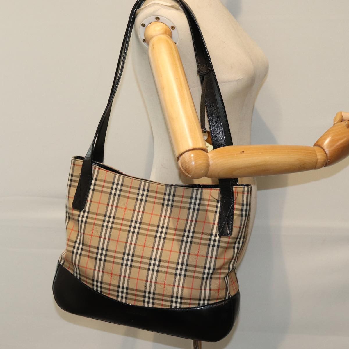 Burberry Nova Check Beige Canvas Tote Bag (Pre-Owned) Size ONE SIZE - 7 Thumbnail
