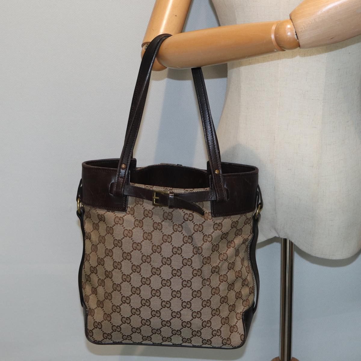 Gucci Gg Canvas Beige Canvas Tote Bag (Pre-Owned) Size ONE SIZE - 7 Thumbnail