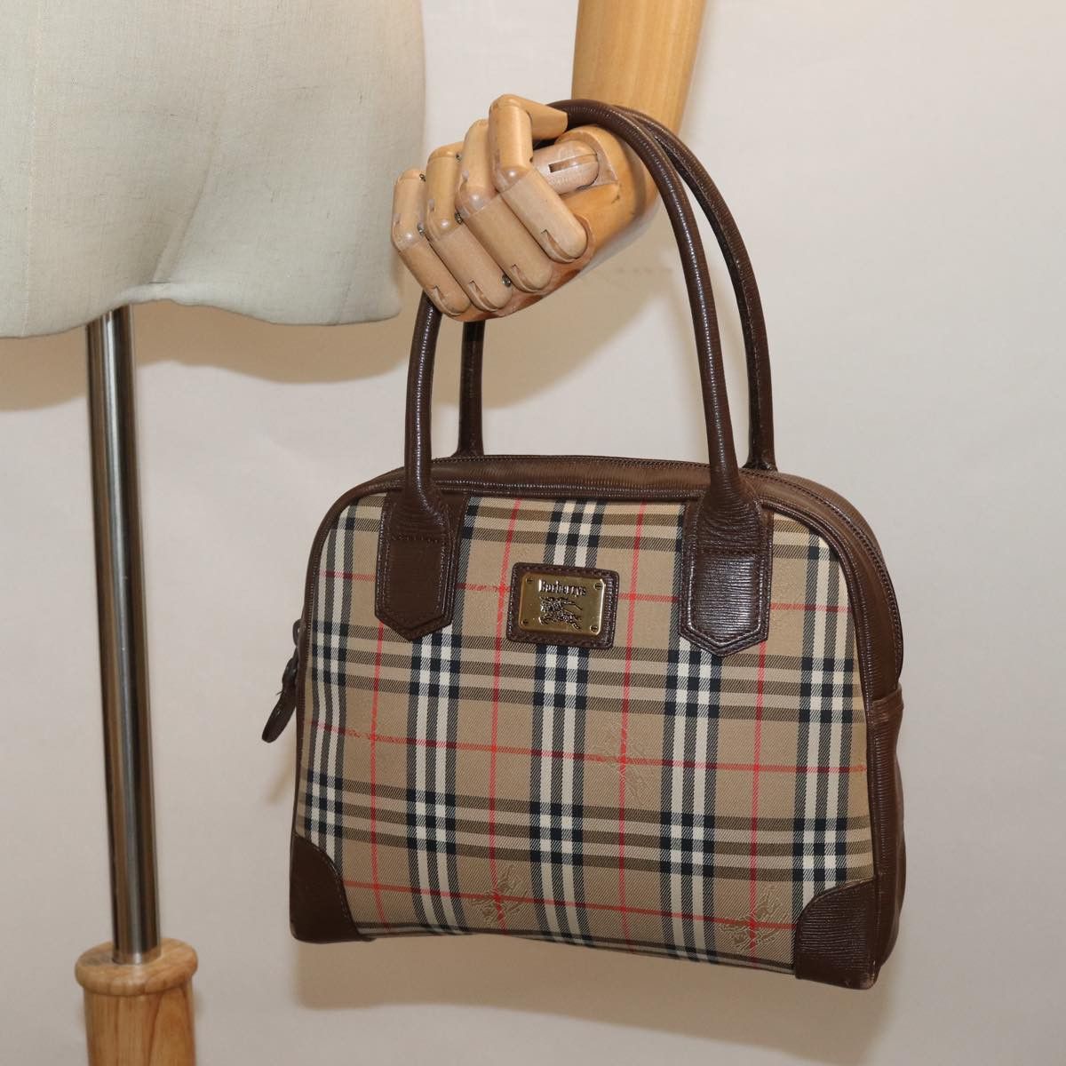 Burberry Nova Check Beige Canvas Handbag (Pre-Owned) Size ONE SIZE - 7 Thumbnail