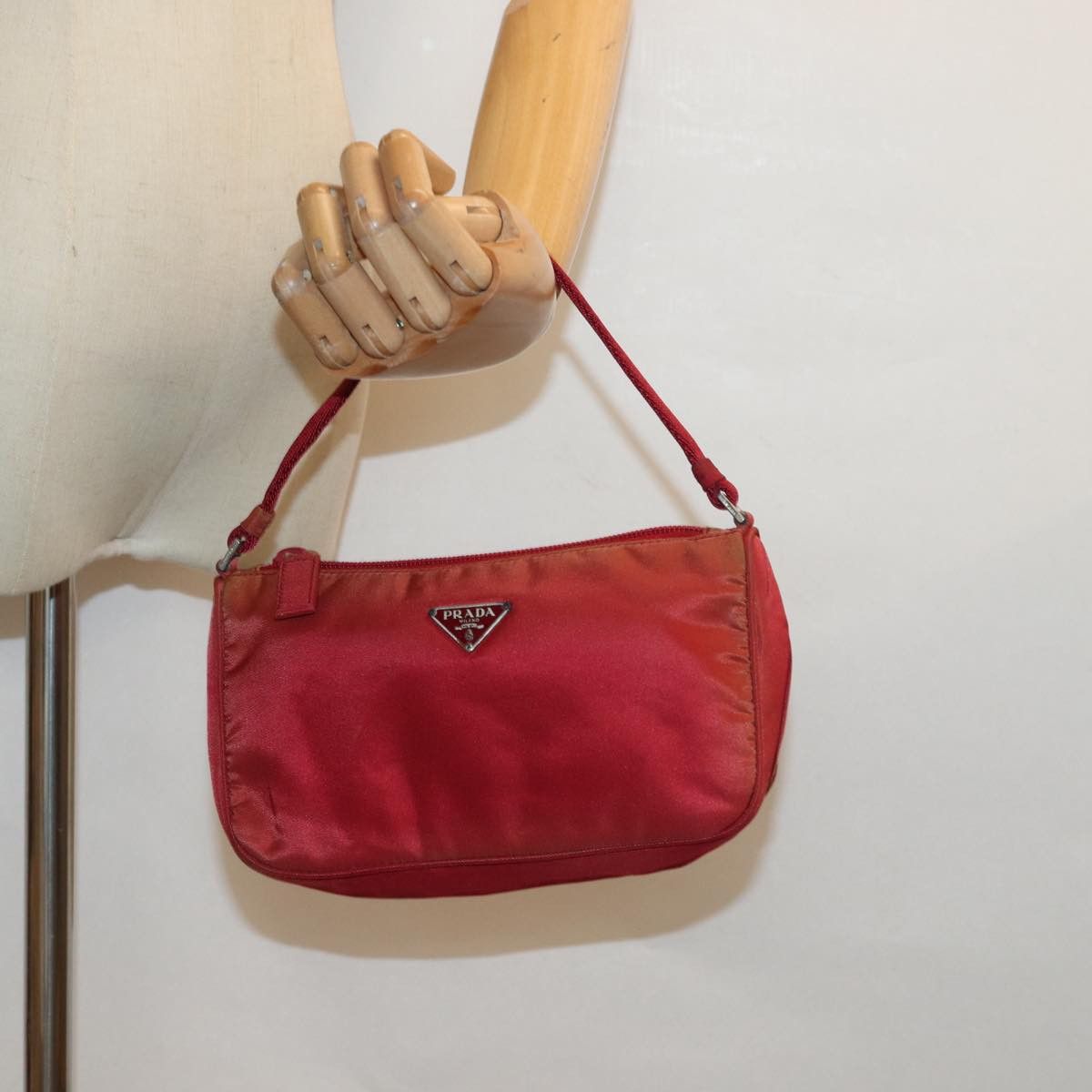 Prada Tessuto Red Synthetic Clutch Bag (Pre-Owned) Size ONE SIZE - 7 Thumbnail