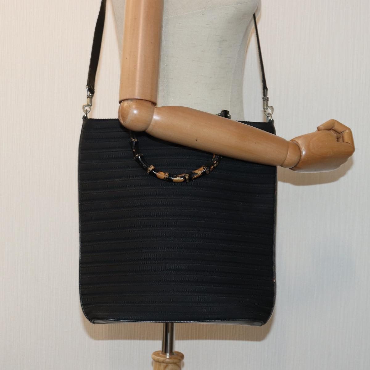 Gucci Bamboo Black Synthetic Handbag (Pre-Owned) Size ONE SIZE - 7 Thumbnail