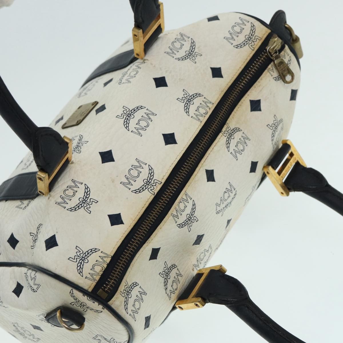 MCM Visetos White Leather Handbag (Pre-Owned) Size ONE SIZE - 4 Thumbnail