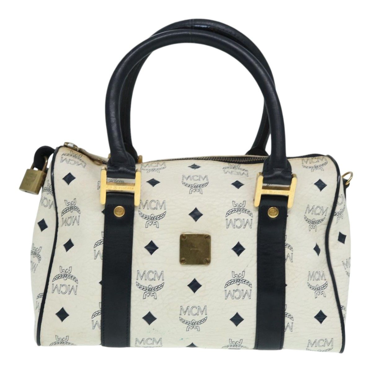 MCM Visetos White Leather Handbag (Pre-Owned) Size ONE SIZE - 15 Thumbnail