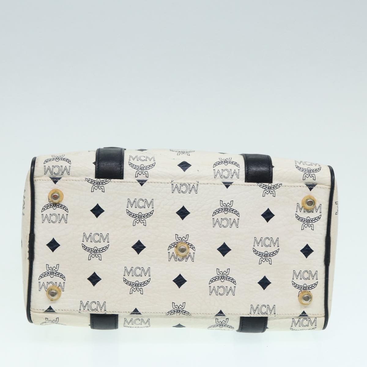 MCM Visetos White Leather Handbag (Pre-Owned) Size ONE SIZE - 3 Thumbnail