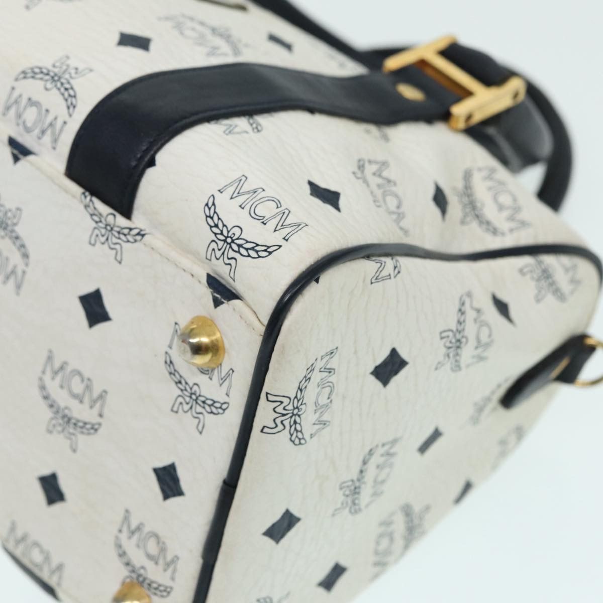 MCM Visetos White Leather Handbag (Pre-Owned) Size ONE SIZE - 13 Thumbnail