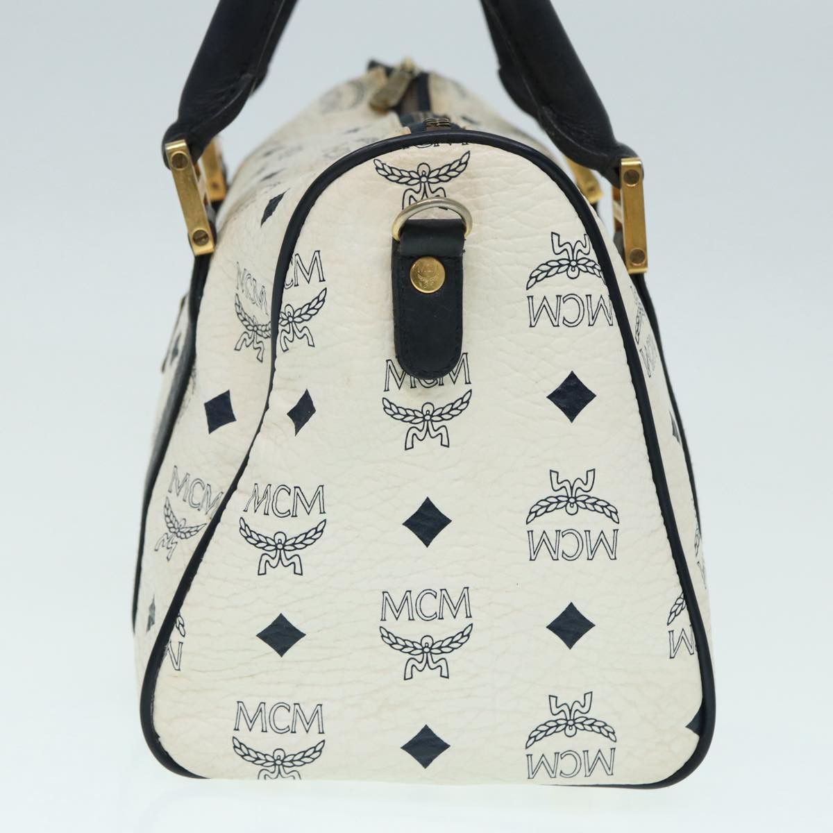 MCM Visetos White Leather Handbag (Pre-Owned) Size ONE SIZE - 8 Thumbnail