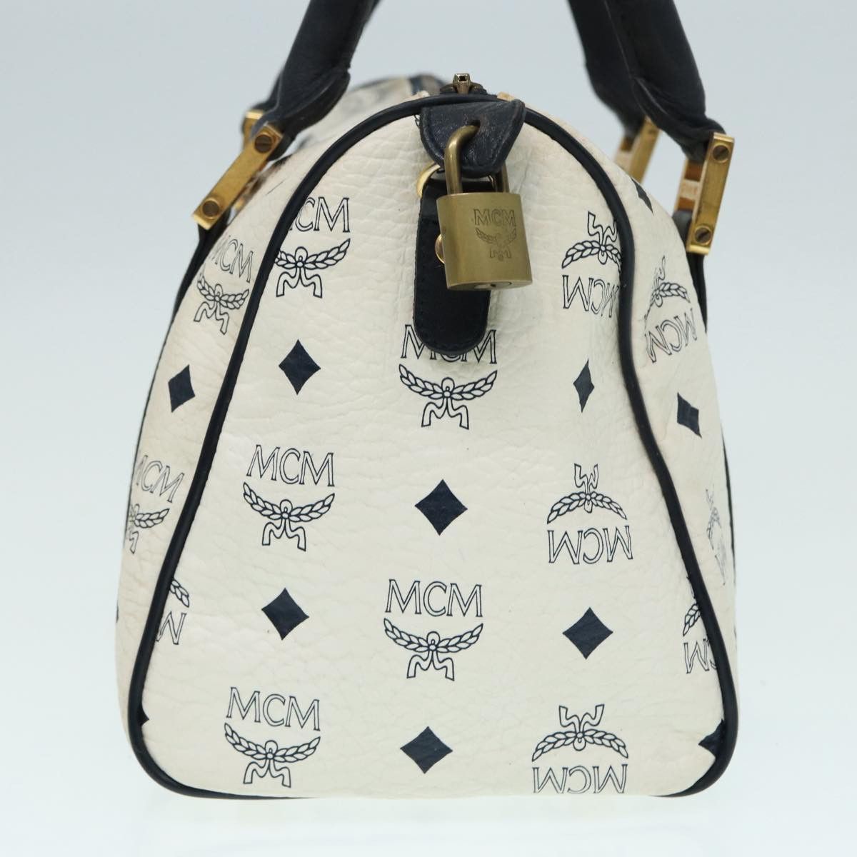 MCM Visetos White Leather Handbag (Pre-Owned) Size ONE SIZE - 9 Thumbnail