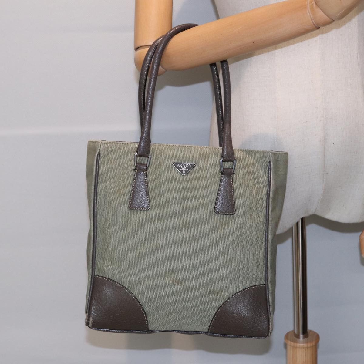 Prada Beige Canvas Handbag (Pre-Owned) Size ONE SIZE - 7 Thumbnail