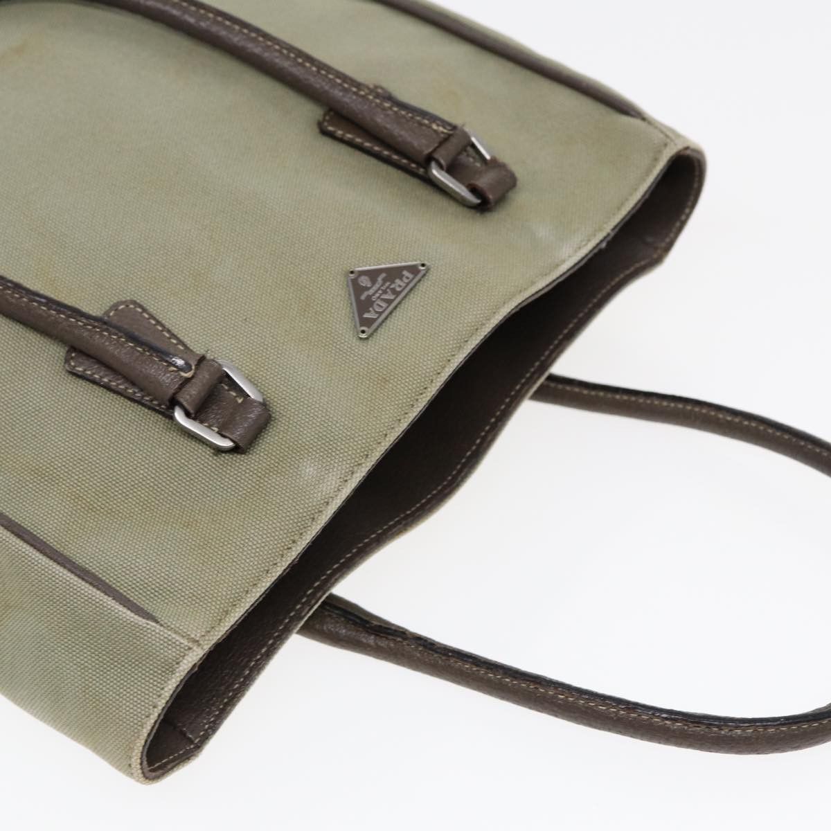 Prada Beige Canvas Handbag (Pre-Owned) Size ONE SIZE - 4 Thumbnail