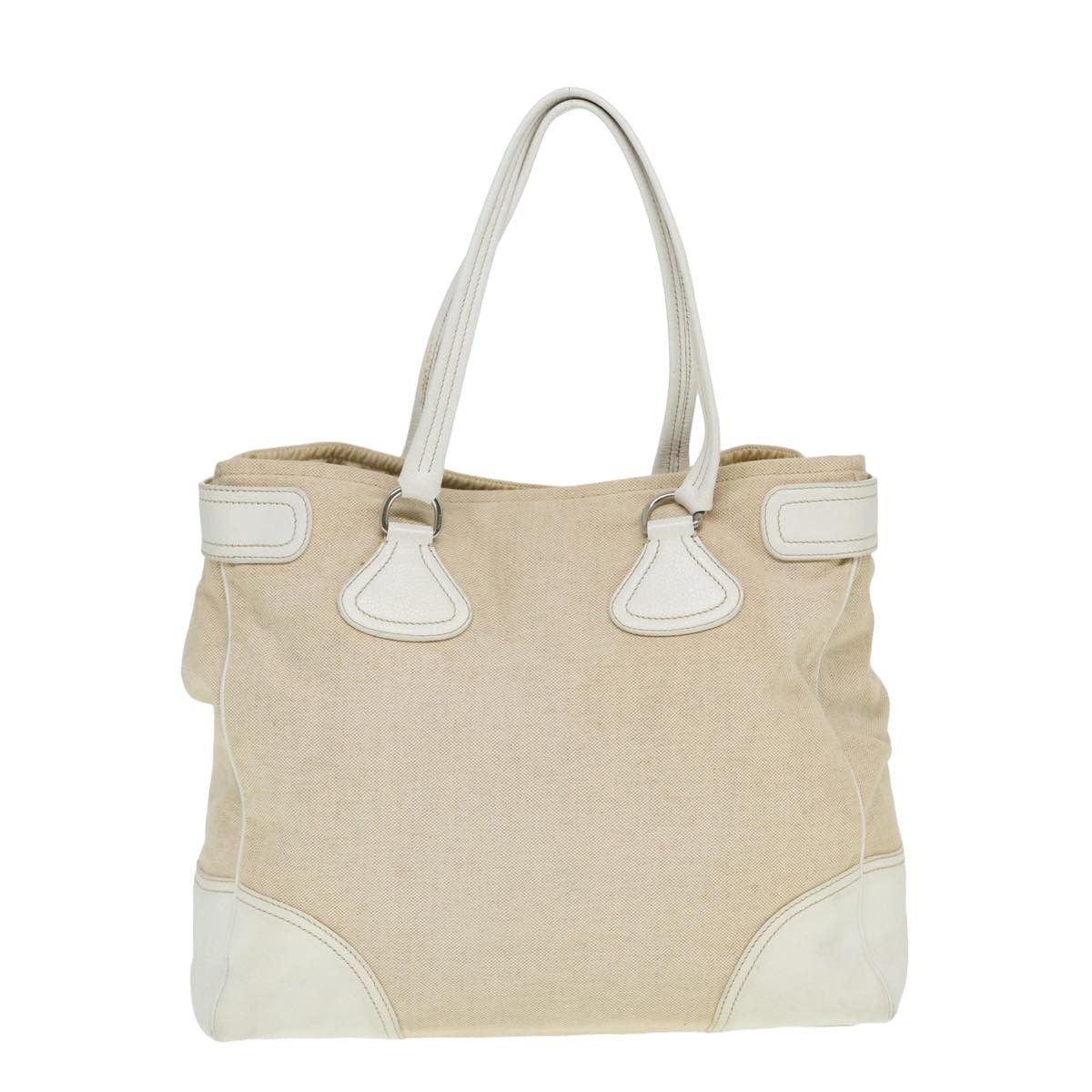 Prada Beige Canvas Shoulder Bag (Pre-Owned) Size ONE SIZE - 10 Thumbnail