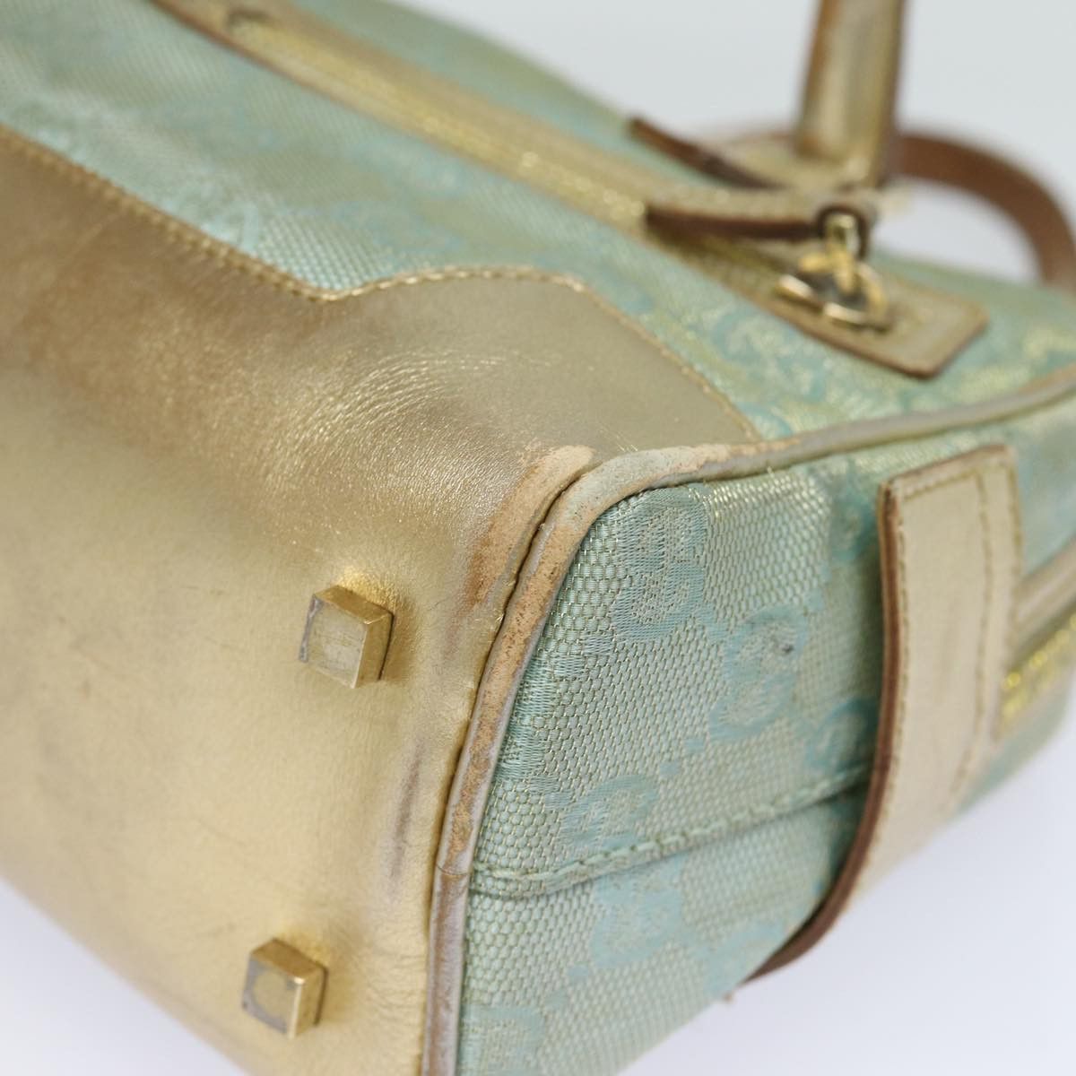 Gucci Bowling Blue Canvas Handbag (Pre-Owned) Size ONE SIZE - 14 Thumbnail