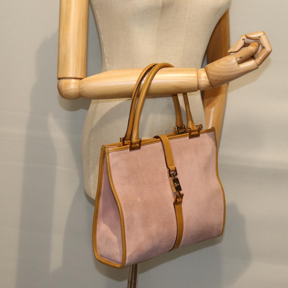 Gucci Jackie Pink Suede Handbag (Pre-Owned) Size ONE SIZE - 8 Thumbnail