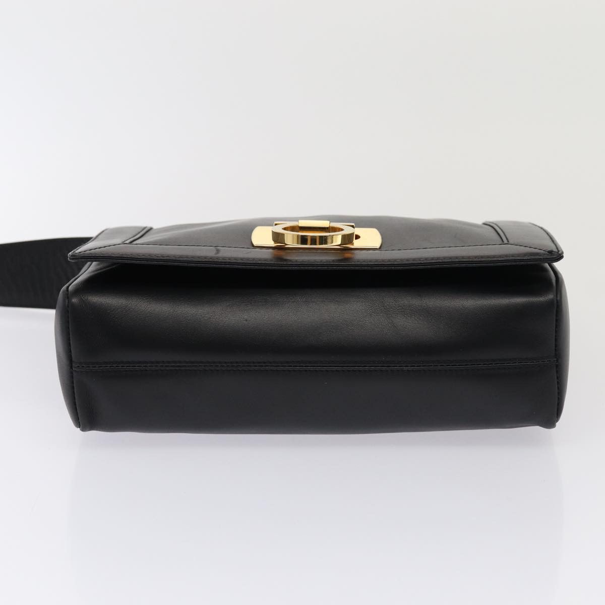 Salvatore Ferragamo Gancini Black Leather Shoulder Bag (Pre-Owned) Size ONE SIZE - 3 Thumbnail