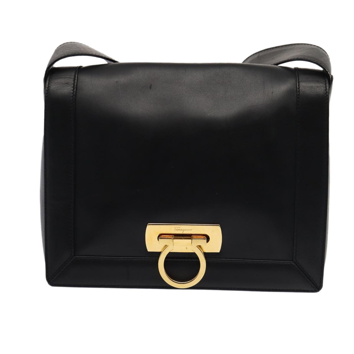 Salvatore Ferragamo Gancini Black Leather Shoulder Bag (Pre-Owned) Size ONE SIZE - 17 Thumbnail