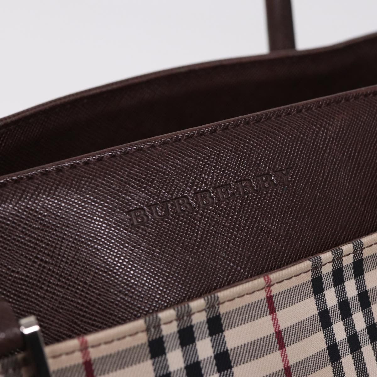 Burberry Nova Check Beige Canvas Tote Bag (Pre-Owned) Size ONE SIZE - 18 Thumbnail