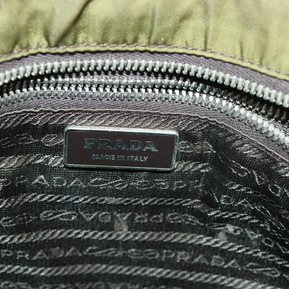 Prada Tessuto Khaki Synthetic Shoulder Bag (Pre-Owned) Size ONE SIZE - 8 Thumbnail