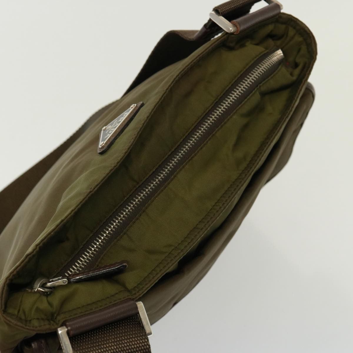 Prada Tessuto Khaki Synthetic Shoulder Bag (Pre-Owned) Size ONE SIZE - 4 Thumbnail