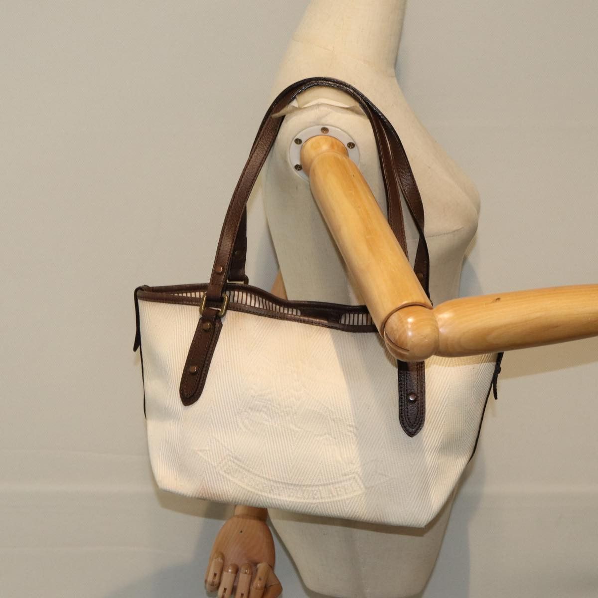 Burberry White Canvas Tote Bag (Pre-Owned) Size ONE SIZE - 7 Thumbnail