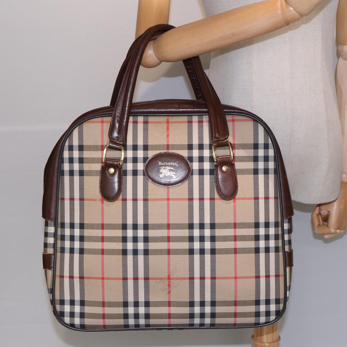Burberry Nova Check Beige Canvas Handbag (Pre-Owned) Size ONE SIZE - 7 Thumbnail