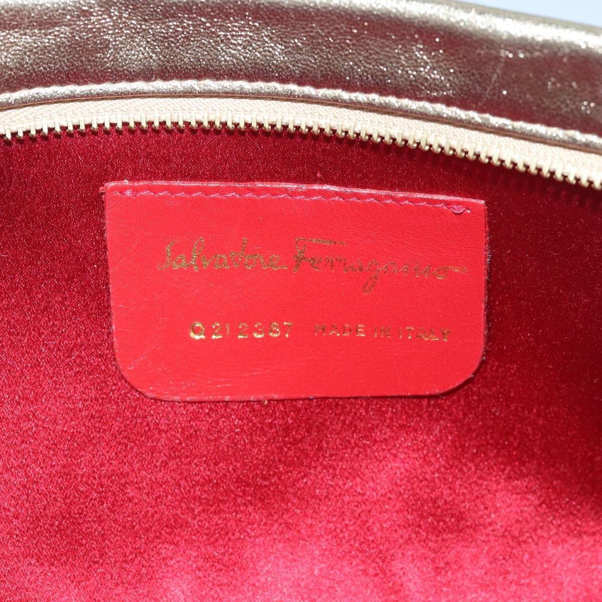 Salvatore Ferragamo Gancini Gold Leather Shoulder Bag (Pre-Owned) Size ONE SIZE - 6 Thumbnail