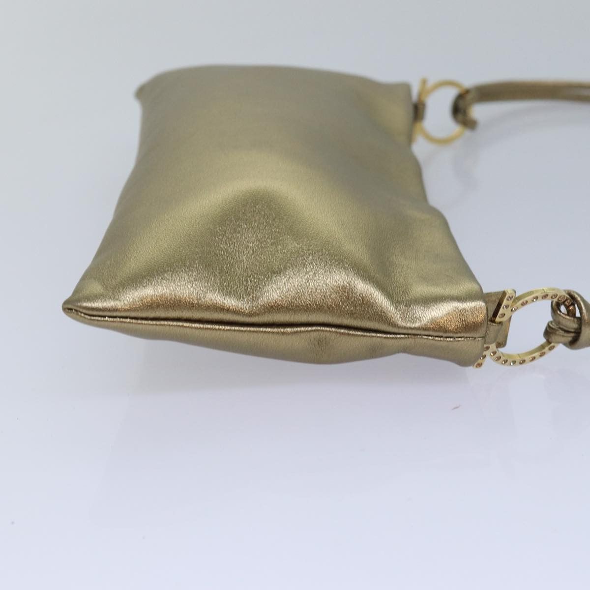 Salvatore Ferragamo Gancini Gold Leather Shoulder Bag (Pre-Owned) Size ONE SIZE - 9 Thumbnail