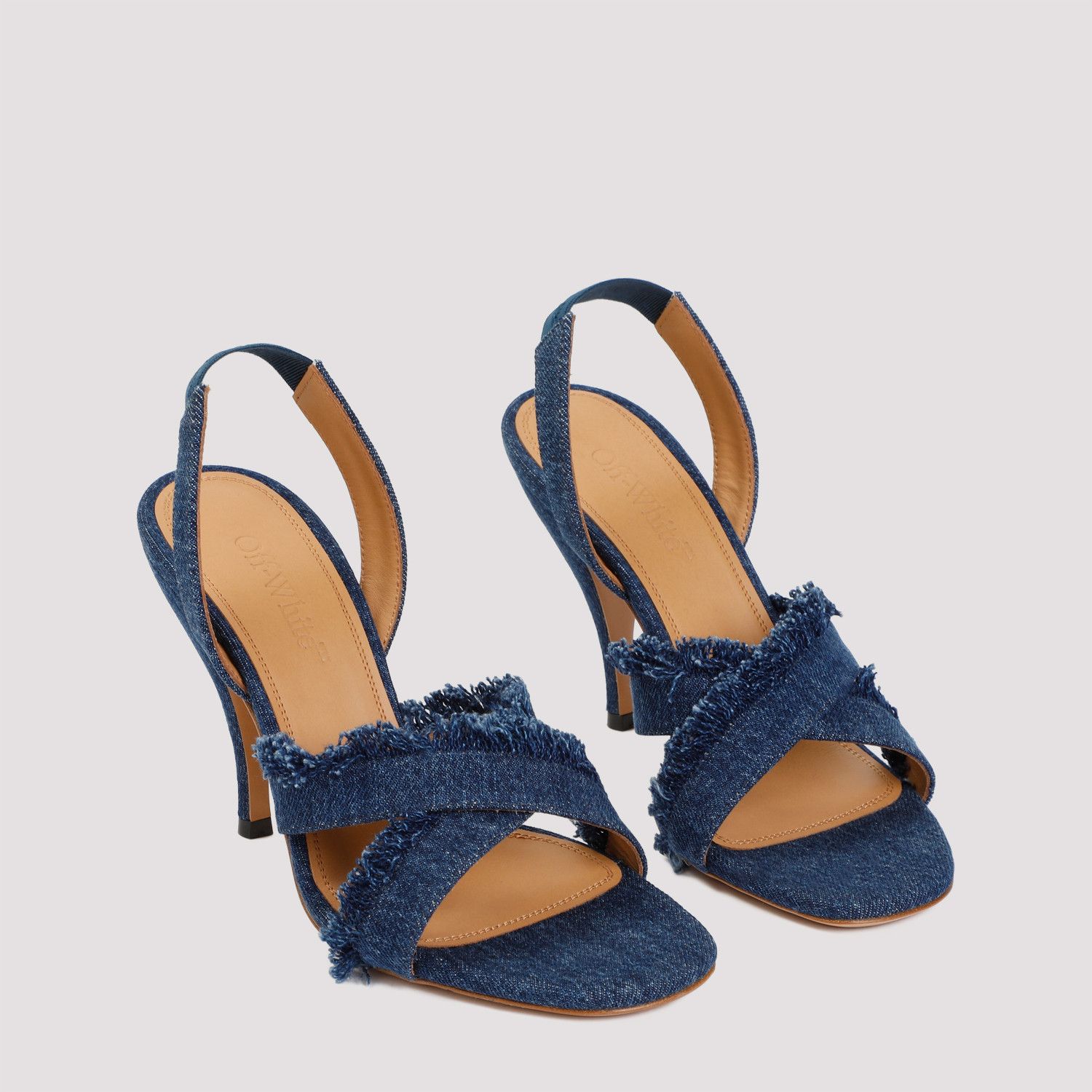 Off-White Off White Curvy Heel Denim Sandal Size US 6 / IT 36 - 3 Thumbnail