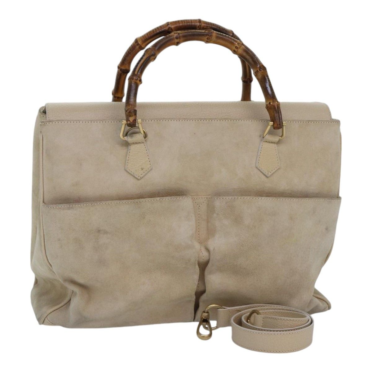 Gucci Bamboo Beige Suede Handbag (Pre-Owned) Size ONE SIZE - 13 Thumbnail