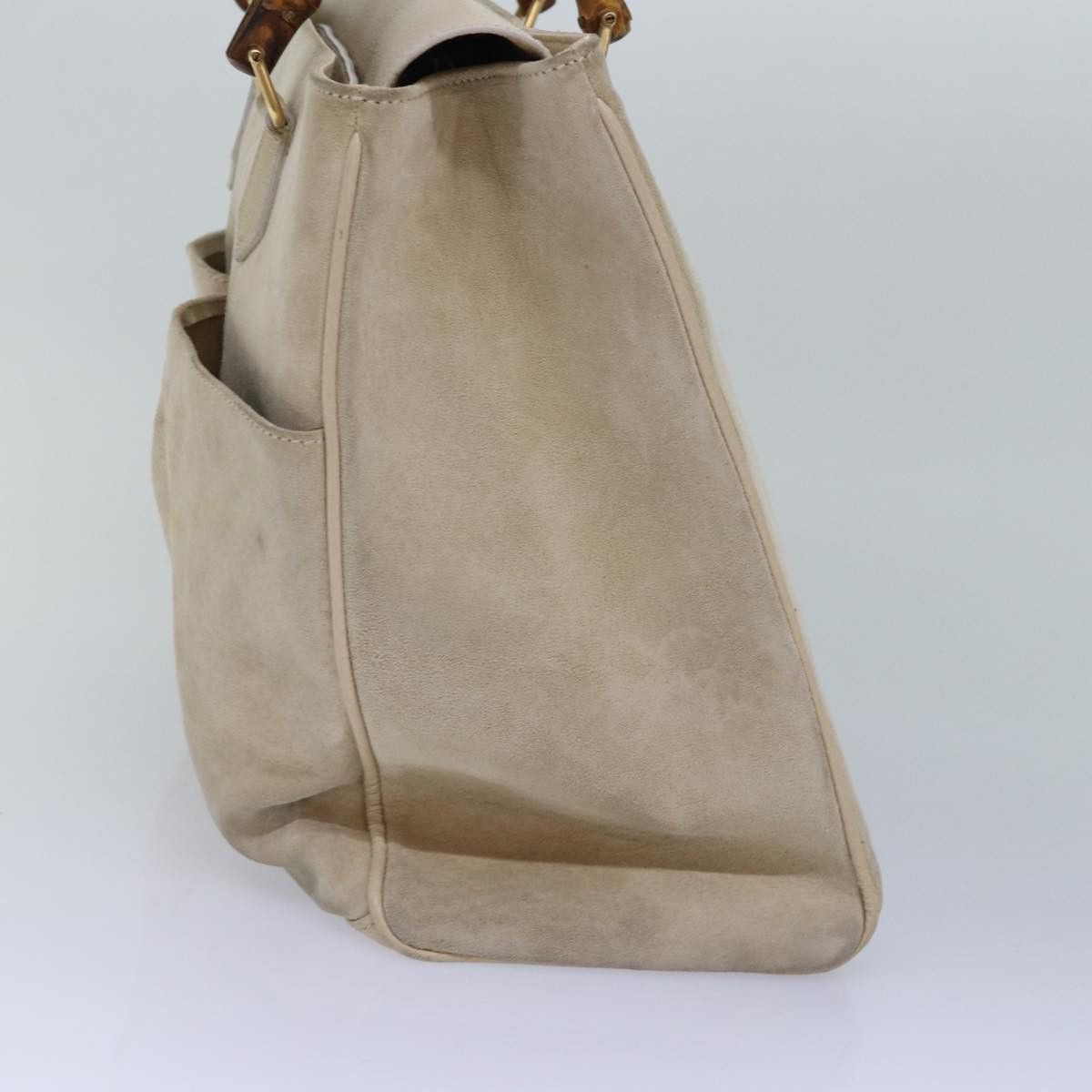 Gucci Bamboo Beige Suede Handbag (Pre-Owned) Size ONE SIZE - 12 Thumbnail