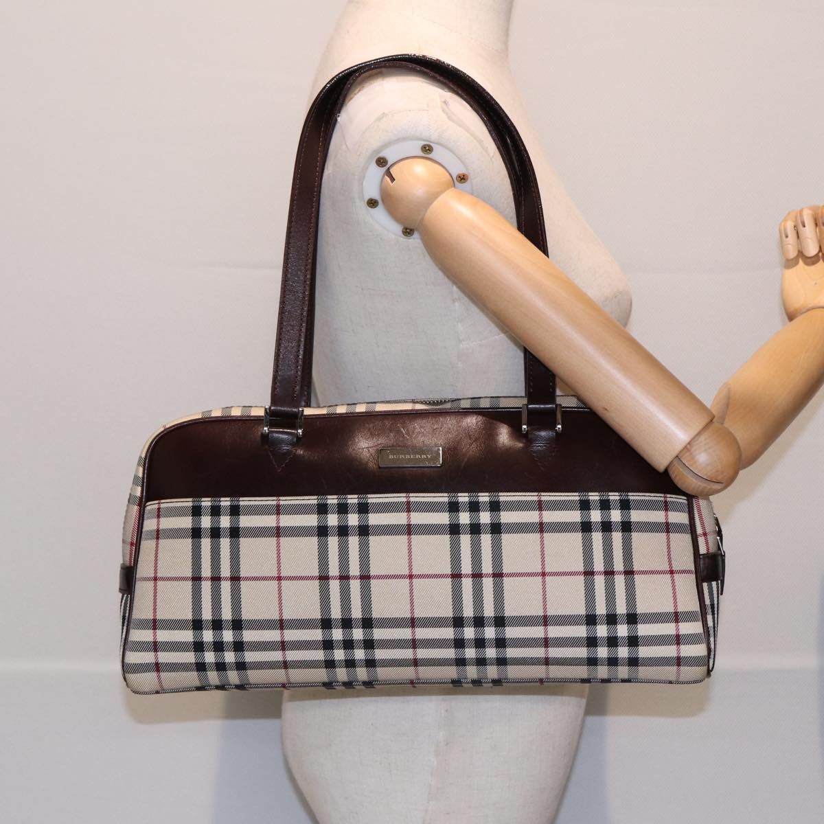 Burberry Nova Check Beige Synthetic Handbag (Pre-Owned) Size ONE SIZE - 6 Thumbnail