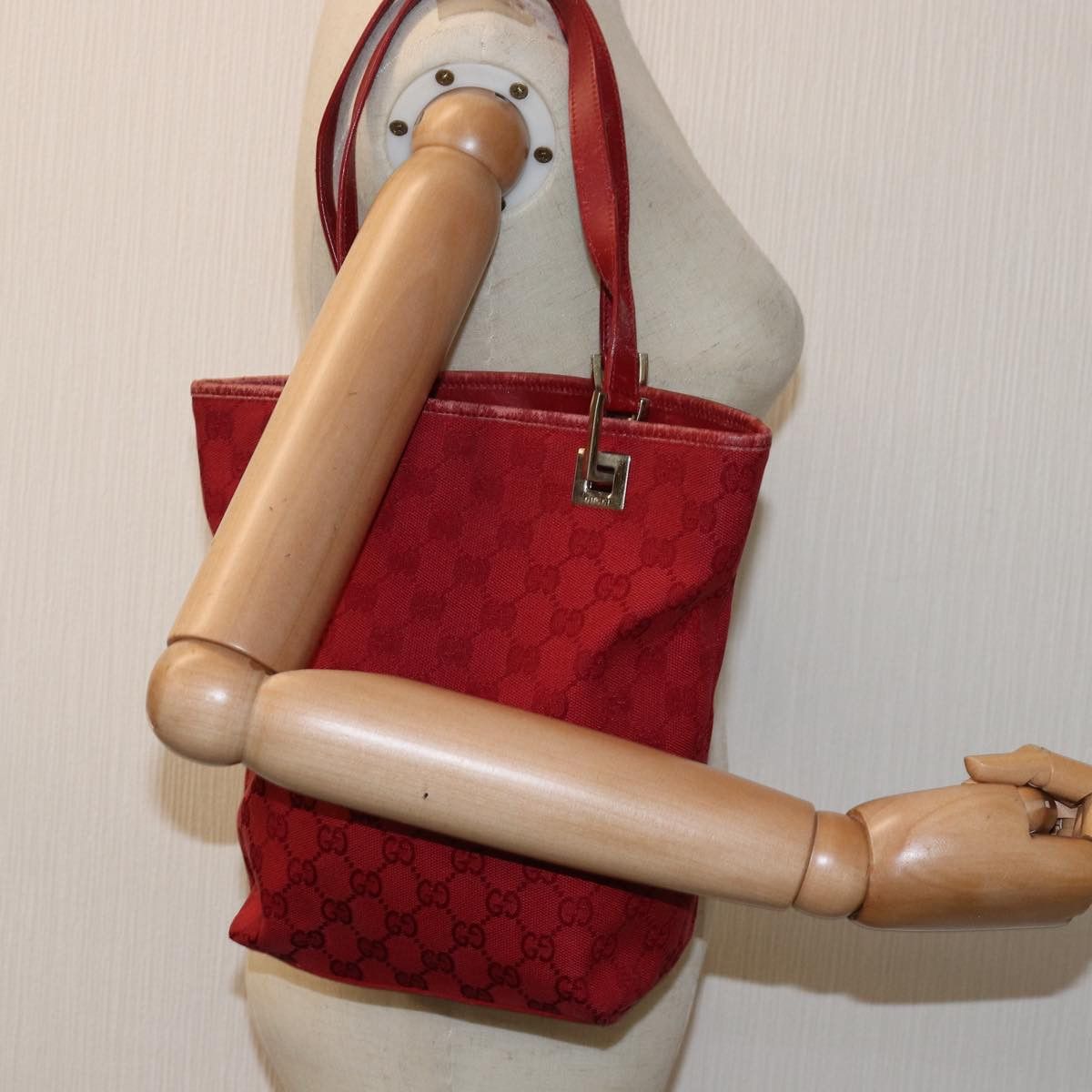 Gucci Gg Canvas Red Canvas Tote Bag (Pre-Owned) Size ONE SIZE - 8 Thumbnail
