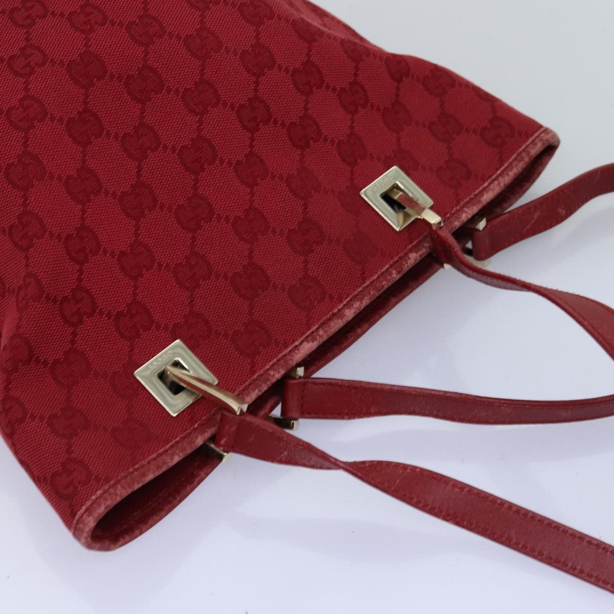Gucci Gg Canvas Red Canvas Tote Bag (Pre-Owned) Size ONE SIZE - 4 Thumbnail